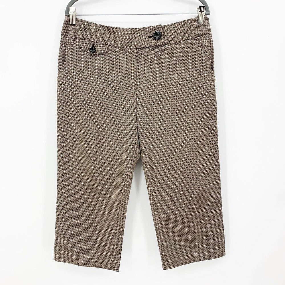 Ann Taylor Lindsay Capri Pants Size 8 Women‎ Geometric Zip Fly Mid Rise Casual